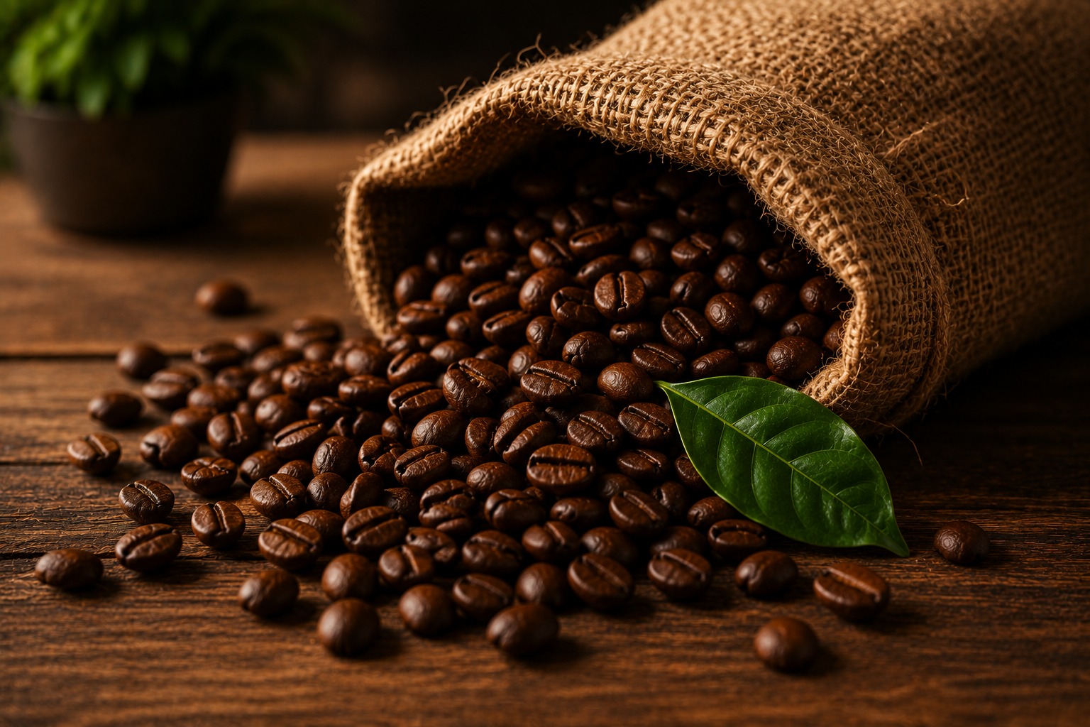 Fresh roasted coffee beans