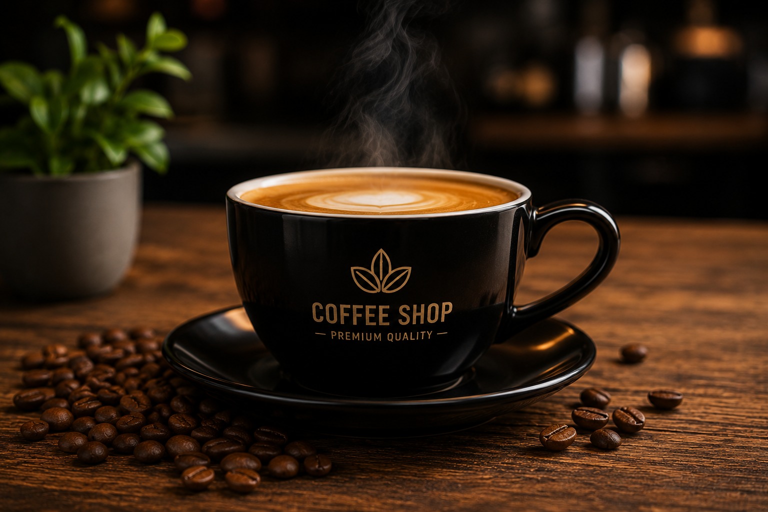 Steaming coffee cup