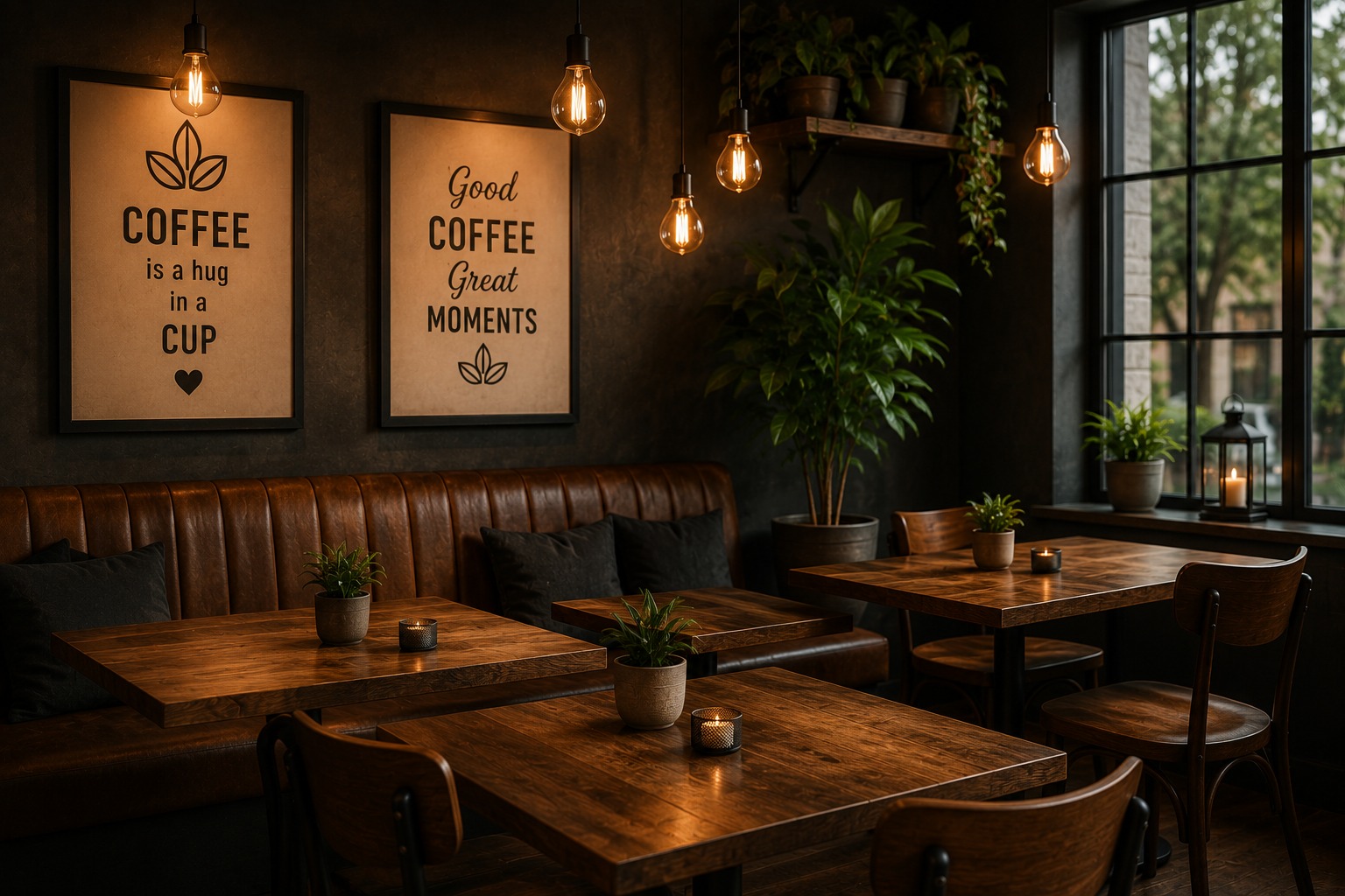Cosy seating inside the coffee shop