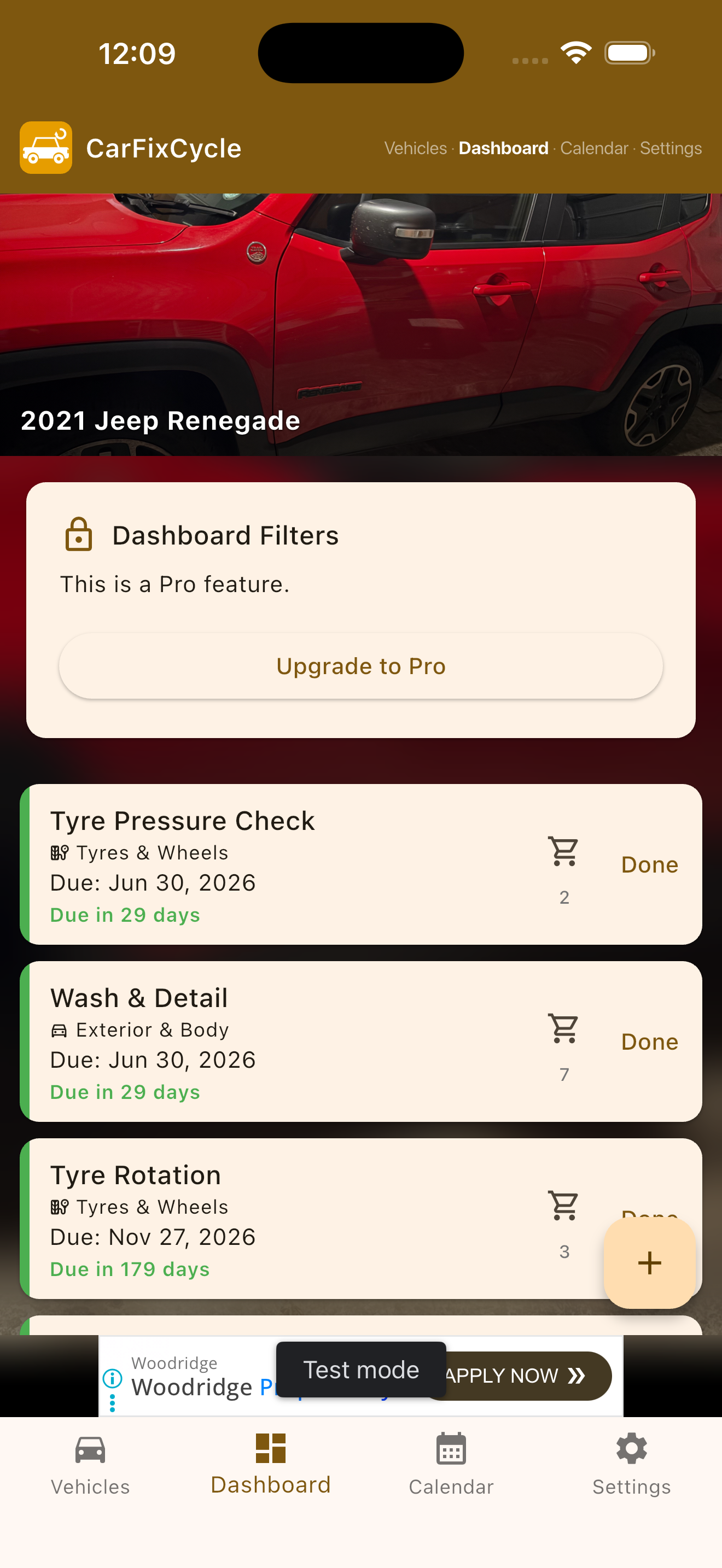Maintenance task list