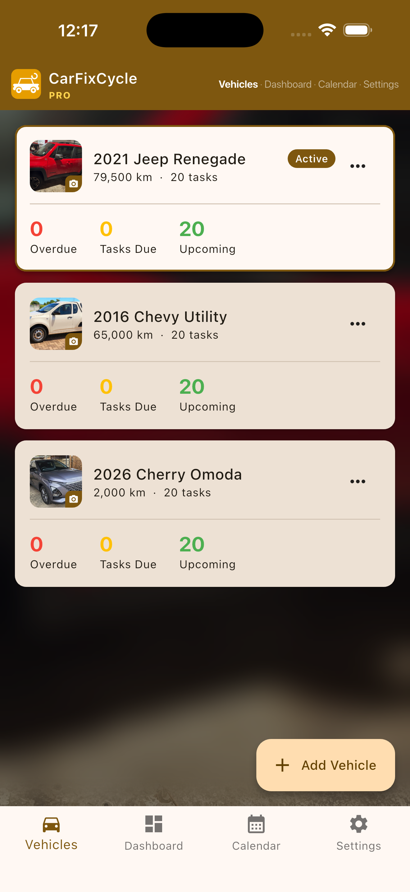 Pro dashboard view